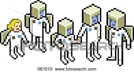 Clipart - A small group of people in uniform. Fotosearch