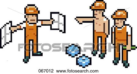 Three construction workers discussing plans View Large Illustration Drawing - Three construction workers discussing plans. Fotosearch