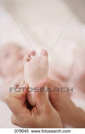 An adult massaging a baby's heel View Large Photo Image Stock Photography - An adult massaging a baby's heel. Fotosearch