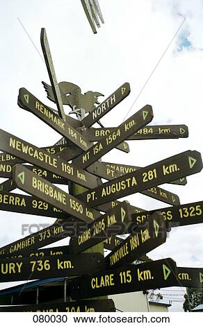 Stock Image - A large group of signs, Australia . Fotosearch