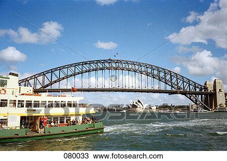 Sydney Harbor Bridge and ferry, Australia View Large Photo Image Stock Image - Sydney Harbor Bridge and ferry, Australia . Fotosearch