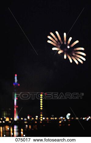 Fireworks over Duesseldorf, Germany View Large Photo Image Stock Photo - Fireworks over Duesseldorf, Germany. Fotosearch