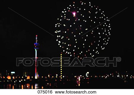 Fireworks over Duesseldorf, Germany View Large Photo Image Stock Photograph - Fireworks over Duesseldorf, Germany. Fotosearch