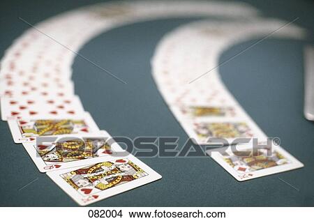 Picture - Playing cards spread out on a table, Las Vegas, Nevada, USA. Fotosearch