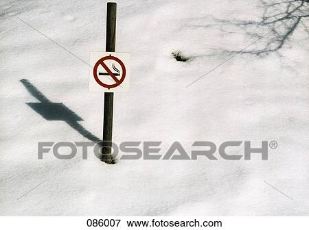 No smoking sign in snow View Large Photo Image Stock Photo - No smoking sign in snow. Fotosearch