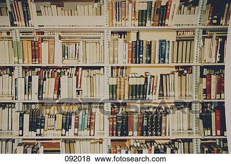Stock Photo - Library bookshelf. Fotosearch