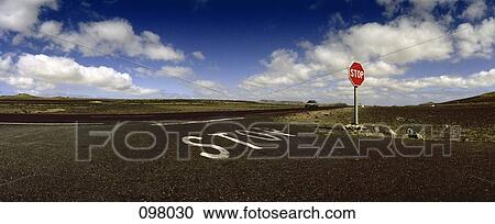 Stock Image - Stop sign, Canary Islands, Spain . Fotosearch