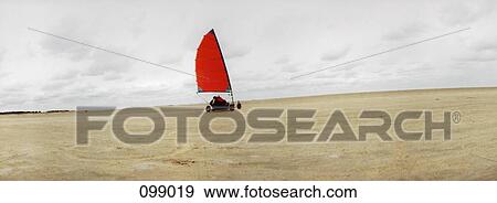 Stock Photo - Sailing on beach, Denmark . Fotosearch