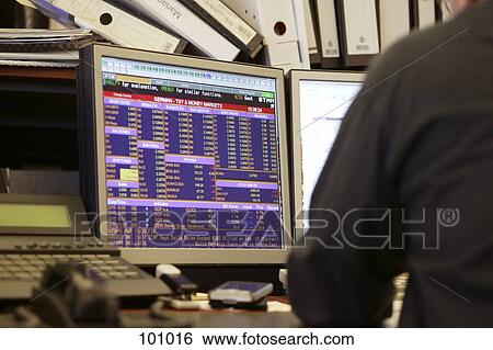 Computer monitor on trader's desk View Large Photo Image Stock Photograph - Computer monitor on trader's desk. Fotosearch