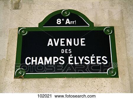 Champs Elysees sign View Large Photo Image Stock Image - Champs Elysees sign. Fotosearch