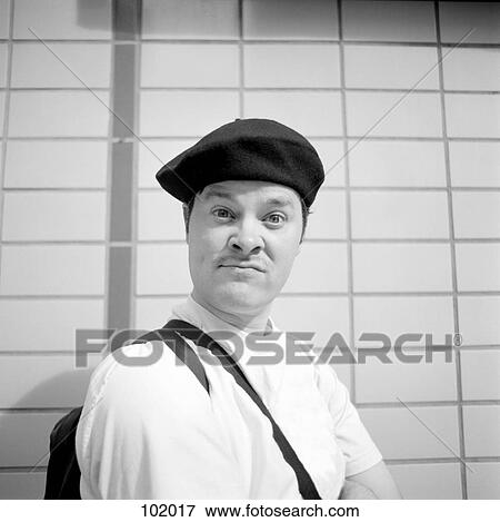 Portrait of man in a beret View Large Photo Image Stock Photo - Portrait of man in a beret. Fotosearch