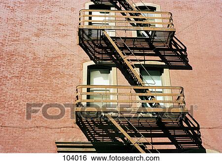 Stock Photograph - Building fire escape. Fotosearch