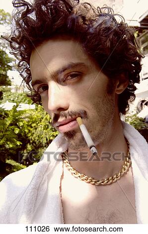 Man in terrycloth robe smoking View Large Photo Image Stock Photograph - Man in terrycloth robe smoking. Fotosearch