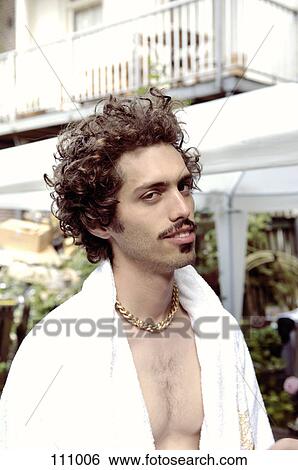 Man wearing white terrycloth robe View Large Photo Image Stock Photograph - Man wearing white terrycloth robe. Fotosearch