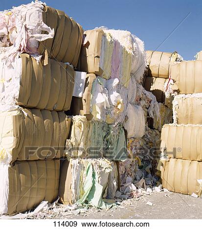 Stock Photo - Paper bundles for recycling. Fotosearch