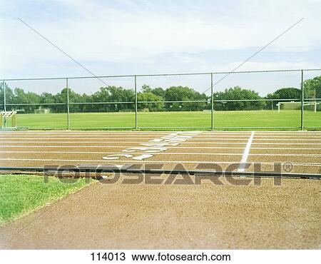 Running track and playing field View Large Photo Image Stock Image - Running track and playing field. Fotosearch