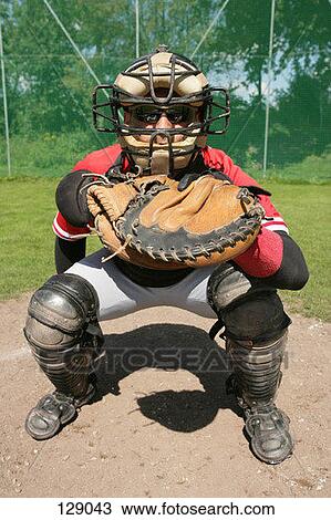 Portrait of a baseball catcher View Large Photo Image Stock Image - Portrait of a baseball catcher. Fotosearch