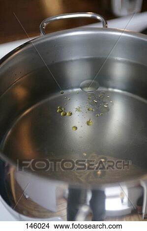 Picture - Olive oil in a pot of water. Fotosearch