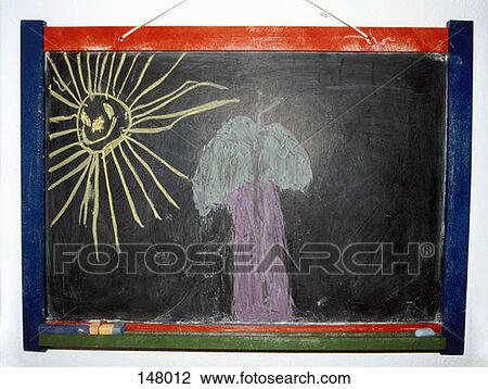 Drawing of a tree and a sun on a blackboard View Large Photo Image Stock Image - Drawing of a tree and a sun on a blackboard. Fotosearch