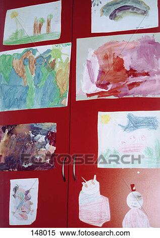 Drawings on a child's closet View Large Photo Image Stock Photography - Drawings on a child's closet. Fotosearch