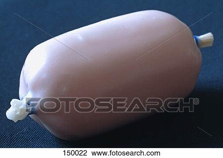Sausage wrapped in white plastic packaging View Large Photo Image Stock Image - Sausage wrapped in white plastic packaging. Fotosearch