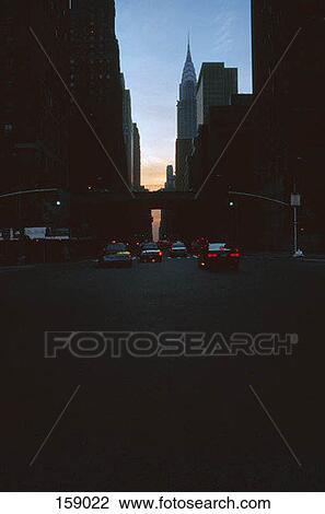 New York City street at dusk View Large Photo Image Stock Image - New York City street at dusk. Fotosearch