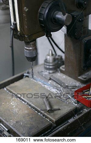 High angle view of a table drill View Large Photo Image Stock Image - High angle view of a table drill. Fotosearch