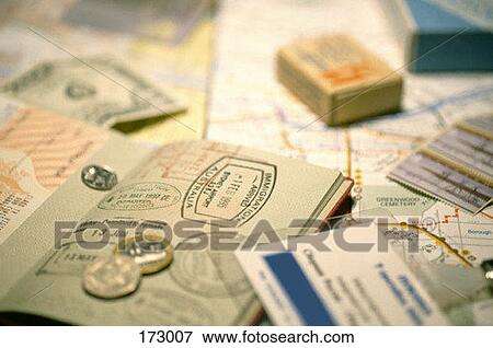 A passport, papers and coins View Large Photo Image Stock Photo - A passport, papers and coins. Fotosearch