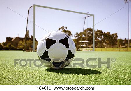 Football on sports field View Large Photo Image Stock Photography - Football on sports field. Fotosearch
