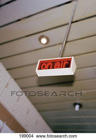 Picture - An 'On Air' sign in a studio. Fotosearch