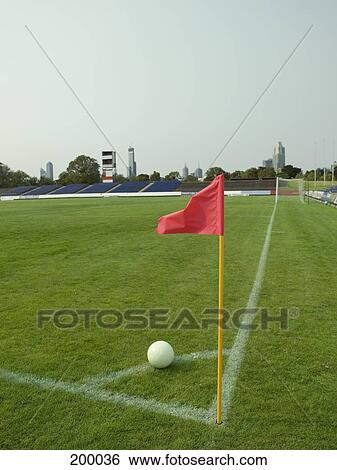 A soccer ball lined up for a corner kick View Large Photo Image Stock Photograph - A soccer ball lined up for a corner kick. Fotosearch
