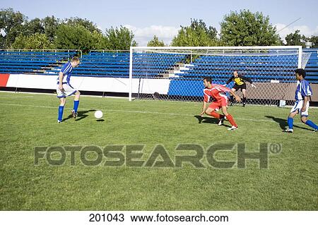 Stock Image - A soccer match. Fotosearch