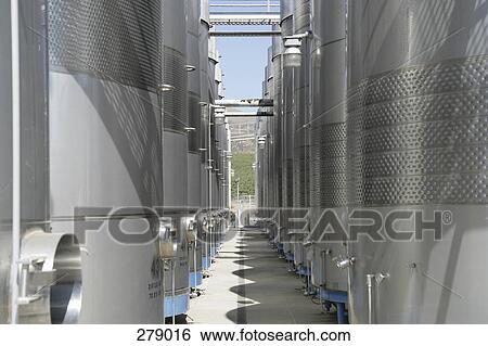 Stock Photograph - Vats at winery. Fotosearch
