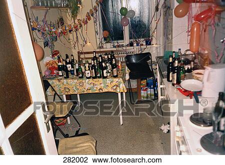Aftermath of party in kitchen View Large Photo Image Stock Image - Aftermath of party in kitchen. Fotosearch