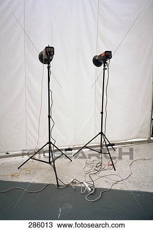 Stock Image - Lighting equipment in marquee. Fotosearch