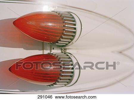 Stock Photograph - Tail lights of vintage American car. Fotosearch