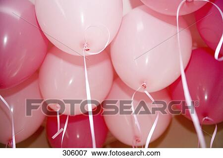 Pink helium balloons View Large Photo Image Stock Photo - Pink helium balloons. Fotosearch