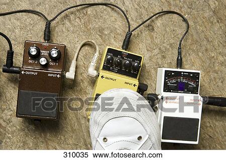 Stock Photography - Foot distortion and effect pedals. Fotosearch