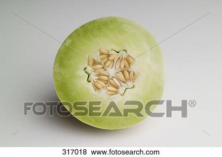 Stock Photo - Cross section of honeydew melon. Fotosearch