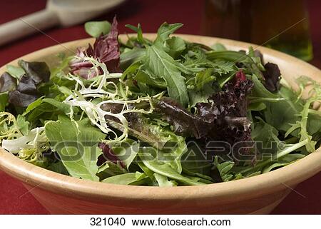 Bowl of mixed salad leaves View Large Photo Image Stock Image - Bowl of mixed salad leaves. Fotosearch