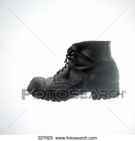 Black lace-up boot View Large Photo Image Stock Photography - Black lace-up boot. Fotosearch