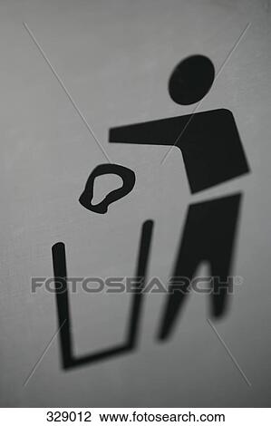 Stock Image - Rubbish bin sign. Fotosearch
