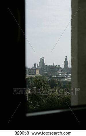 View of Haussman Tower and Catholic Court Church from the Yenidze building, Dresden, Germany View Large Photo Image Stock Photo - View of Haussman Tower and Catholic Court Church from the Yenidze building, Dresden, Germany. Fotosearch