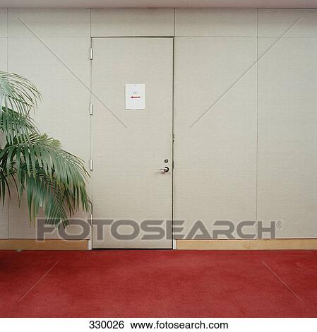 Stock Photograph - Closed door in corridor. Fotosearch