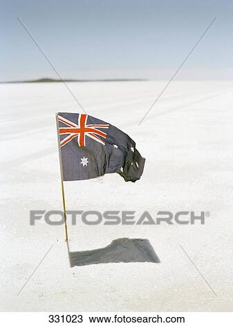 Australian flag planted into salt flat View Large Photo Image Stock Image - Australian flag planted into salt flat. Fotosearch