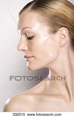 Side view of woman having beauty treatment View Large Photo Image Stock Photography - Side view of woman having beauty treatment. Fotosearch