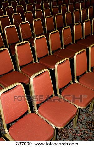 Empty chairs in rows View Large Photo Image Stock Photo - Empty chairs in rows. Fotosearch