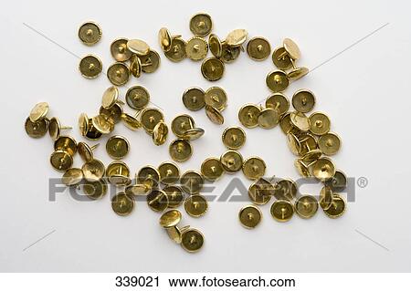 Gold drawing pins View Large Photo Image Stock Image - Gold drawing pins. Fotosearch