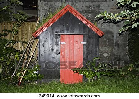 Garden shed at night View Large Photo Image Picture - Garden shed at night. Fotosearch