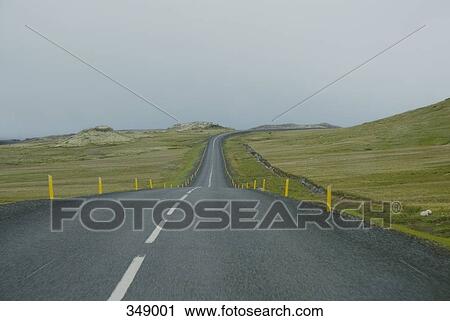 Road through landscape in Iceland View Large Photo Image Stock Image - Road through landscape in Iceland. Fotosearch